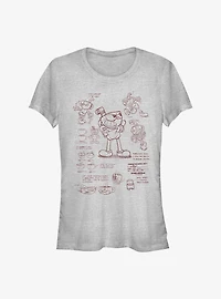 Cuphead: The Delicious Last Course Cuphead Sketch Girls T-Shirt