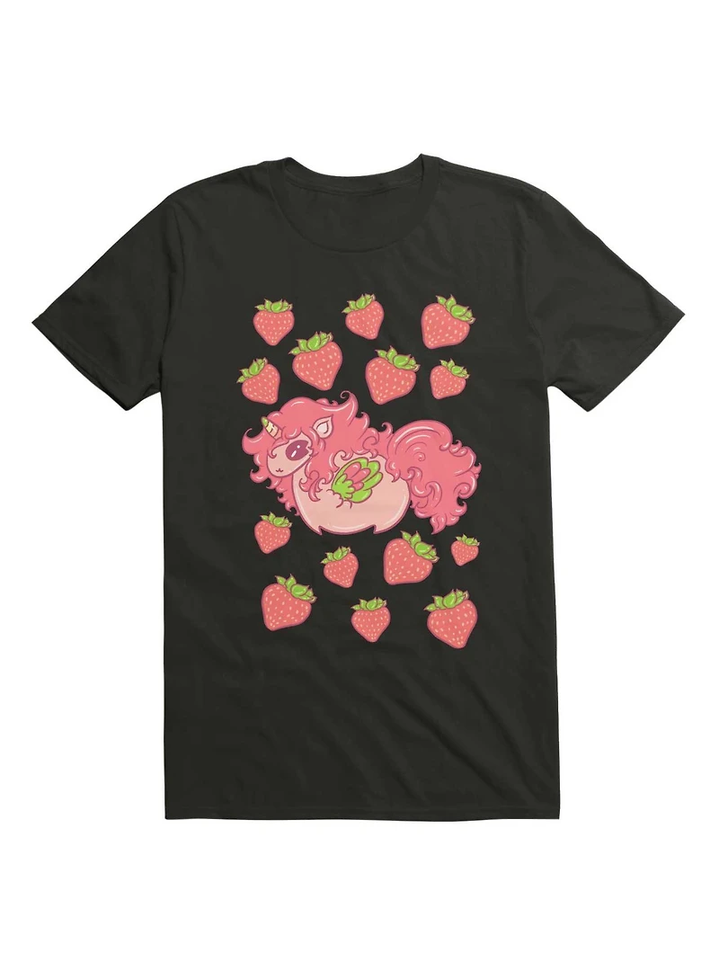 Kawaii Strawberry Unicorn With Strawberries T-Shirt