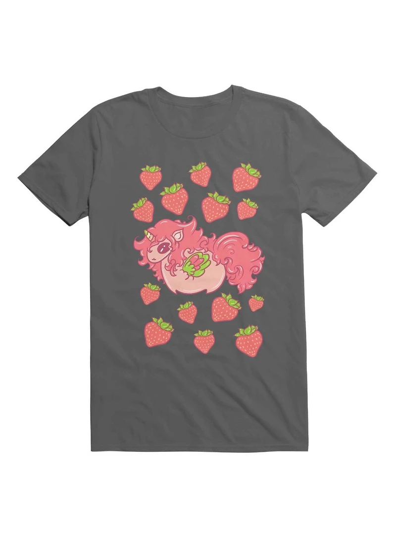 Kawaii Strawberry Unicorn With Strawberries T-Shirt