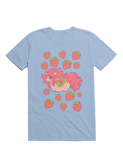 Kawaii Strawberry Unicorn With Strawberries T-Shirt