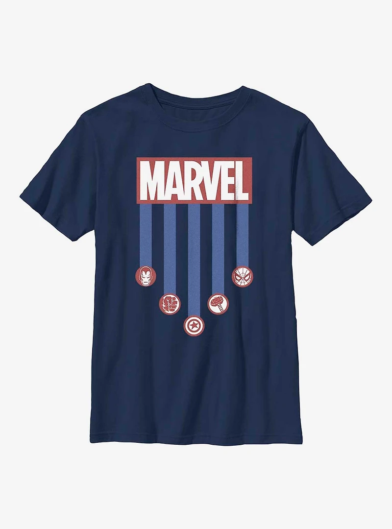 Marvel Americana Stripes Youth T-Shirt