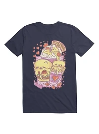 Kawaii Custard Cat: A Family Meal Set T-Shirt