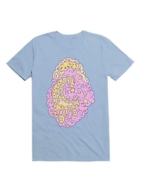 Kawaii Custard Cat Melting On A Cloud T-Shirt