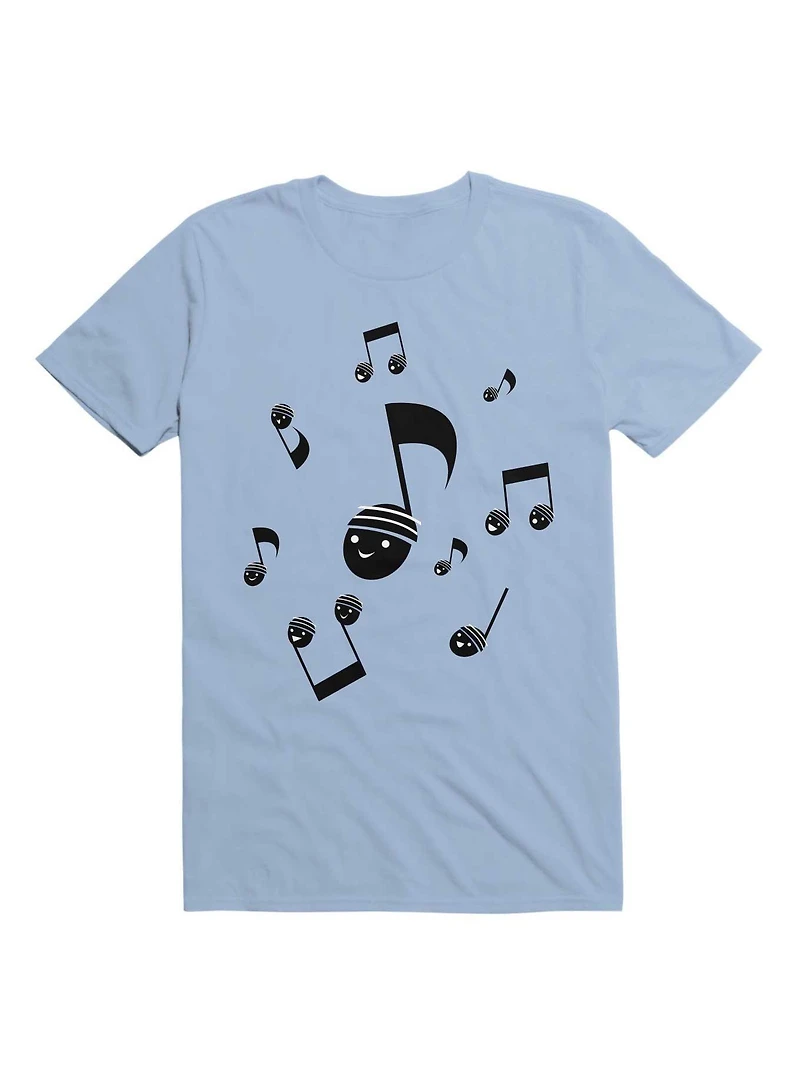 Kawaii Music Notes With Faces T-Shirt