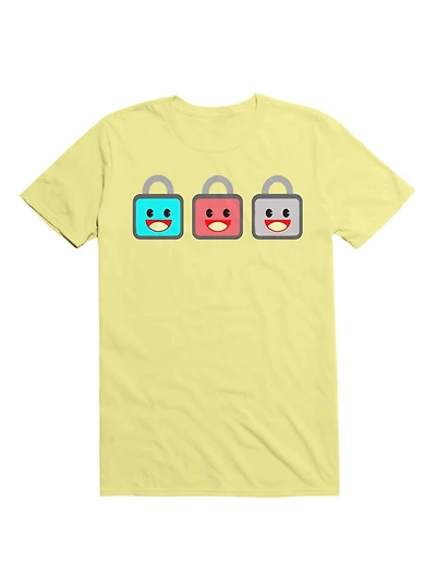 Kawaii The 3 Wise Cute Lock Icons T-Shirt