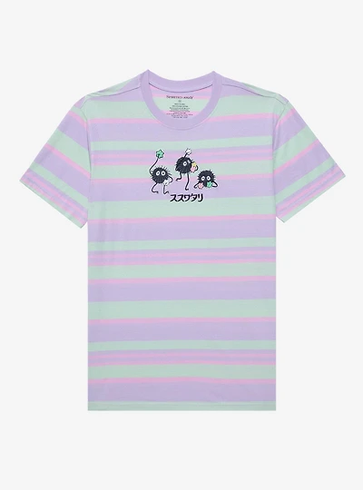 Studio Ghibli Spirited Away Soot Sprites Embroidered Striped T-Shirt - BoxLunch Exclusive