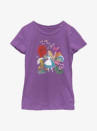 Disney Alice Wonderland Flower Afternoon Youth Girls T-Shirt