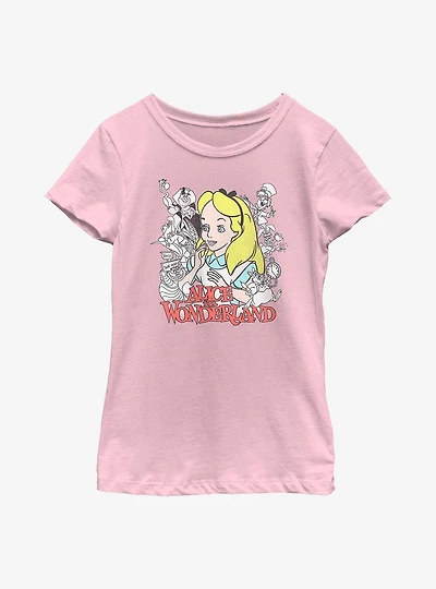 Disney Alice Wonderland Group Youth Girls T-Shirt