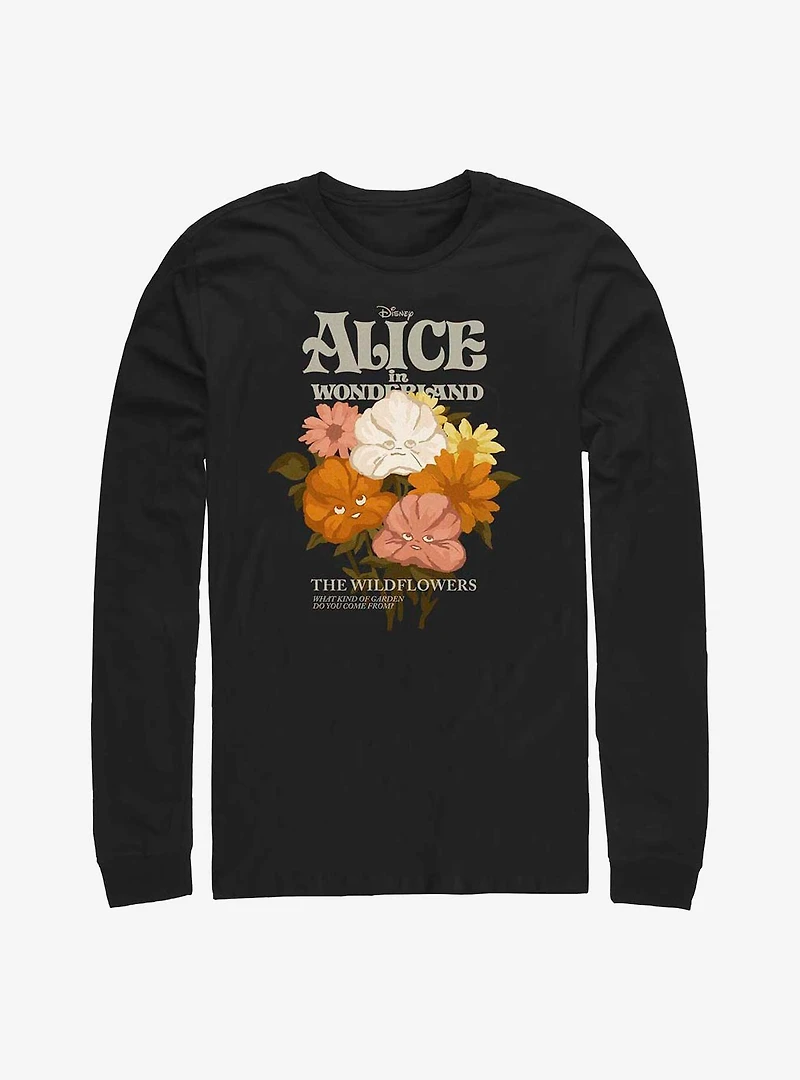 Disney Alice Wonderland Flower Bouquet Long-Sleeve T-Shirt