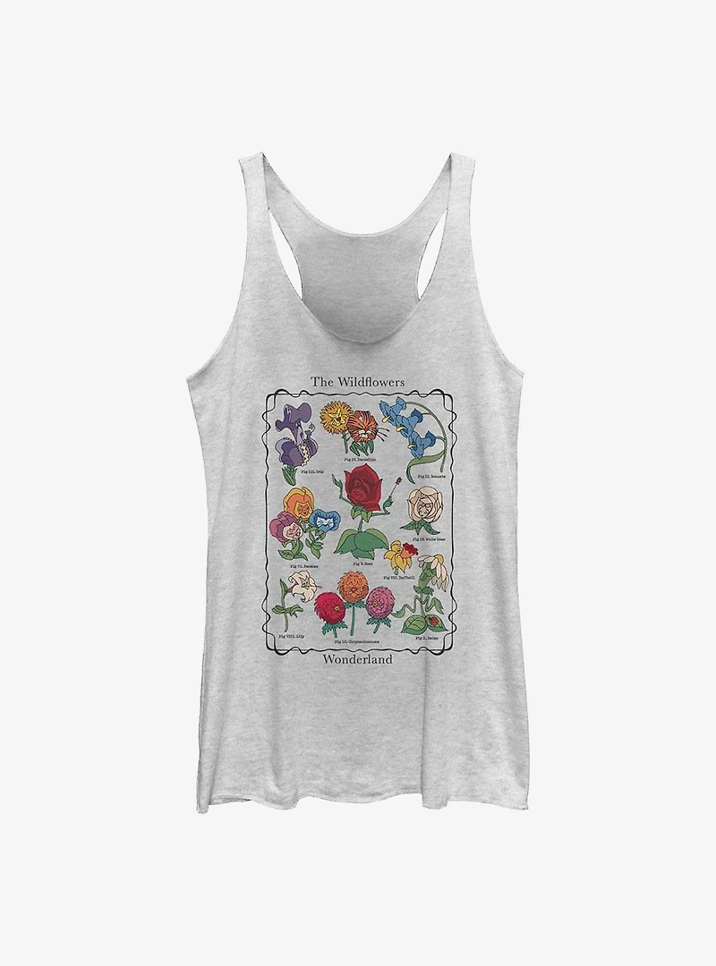 Disney Alice Wonderland Flowers Womens Tank Top