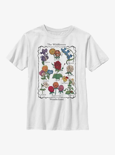 Disney Alice Wonderland Flowers Youth T-Shirt