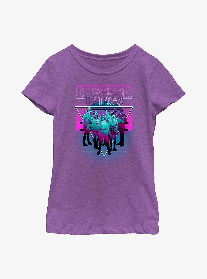 Stranger Things Neon Color Group Youth Girls T-Shirt
