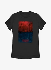 Stranger Things Creel House Upside Down Womens T-Shirt
