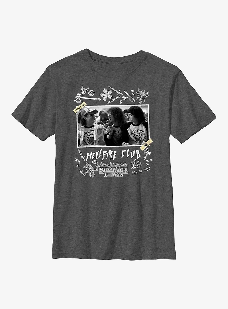 Stranger Things Hellfire Club Scrapbook Youth T-Shirt