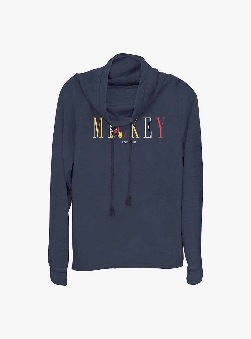 Disney Mickey Mouse Classic Cowl Neck Long-Sleeve Top