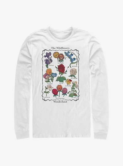 Disney Alice Wonderland Wildflowers Chart Long-Sleeve T-Shirt