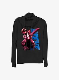 Stranger Things Steve Hello Ladies Cowl Neck Long-Sleeve Top