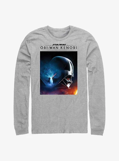 Star Wars Obi-Wan Kenobi Galaxy Fight Vader Helmet Fill Long-Sleeve T-Shirt