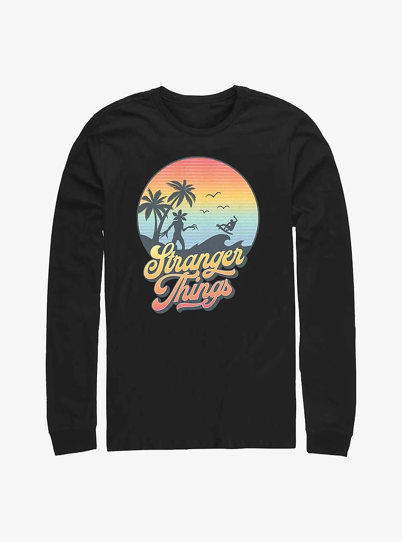 Stranger Things Retro Sun Logo Long-Sleeve T-Shirt