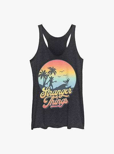 Stranger Things Retro Sun Logo Womens Tank Top