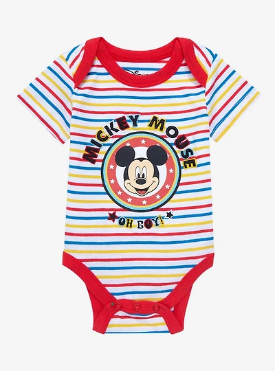 Disney Mickey Mouse Oh Boy Striped Infant One-Piece - BoxLunch Exclusive