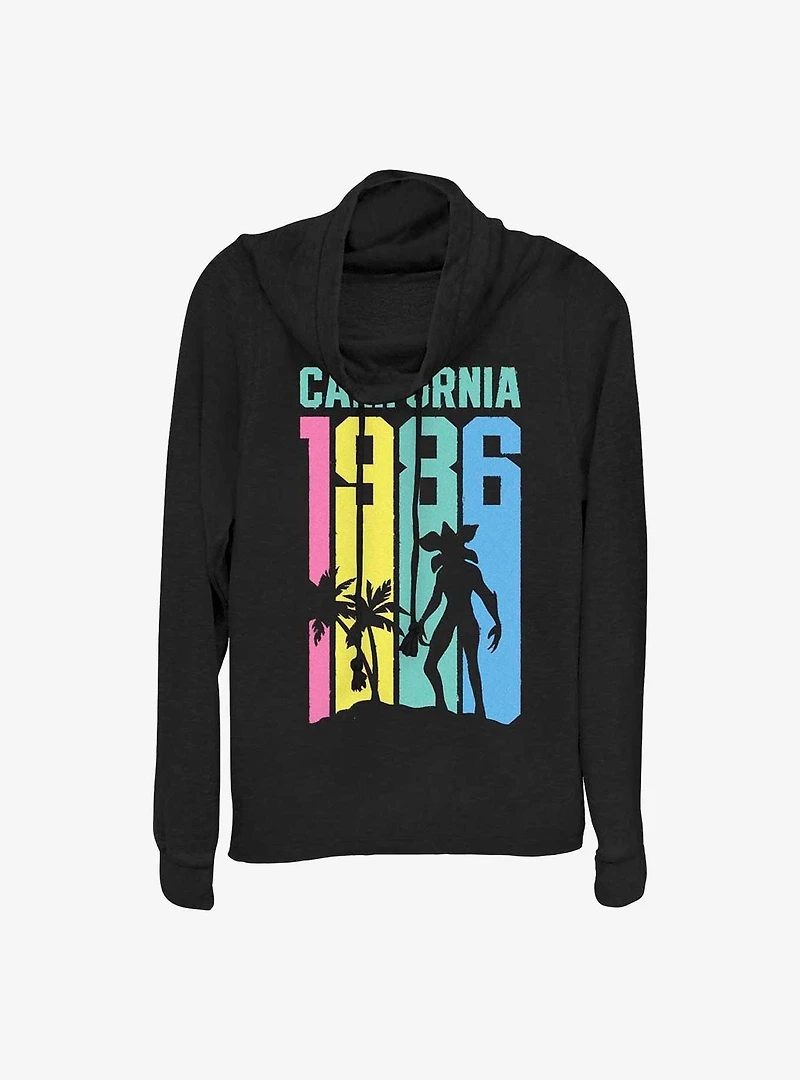Stranger Things California Demogorgon Cowl Neck Long-Sleeve Top