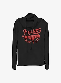 Stranger Things Friends Don't Lie Cowl Neck Long-Sleeve Top