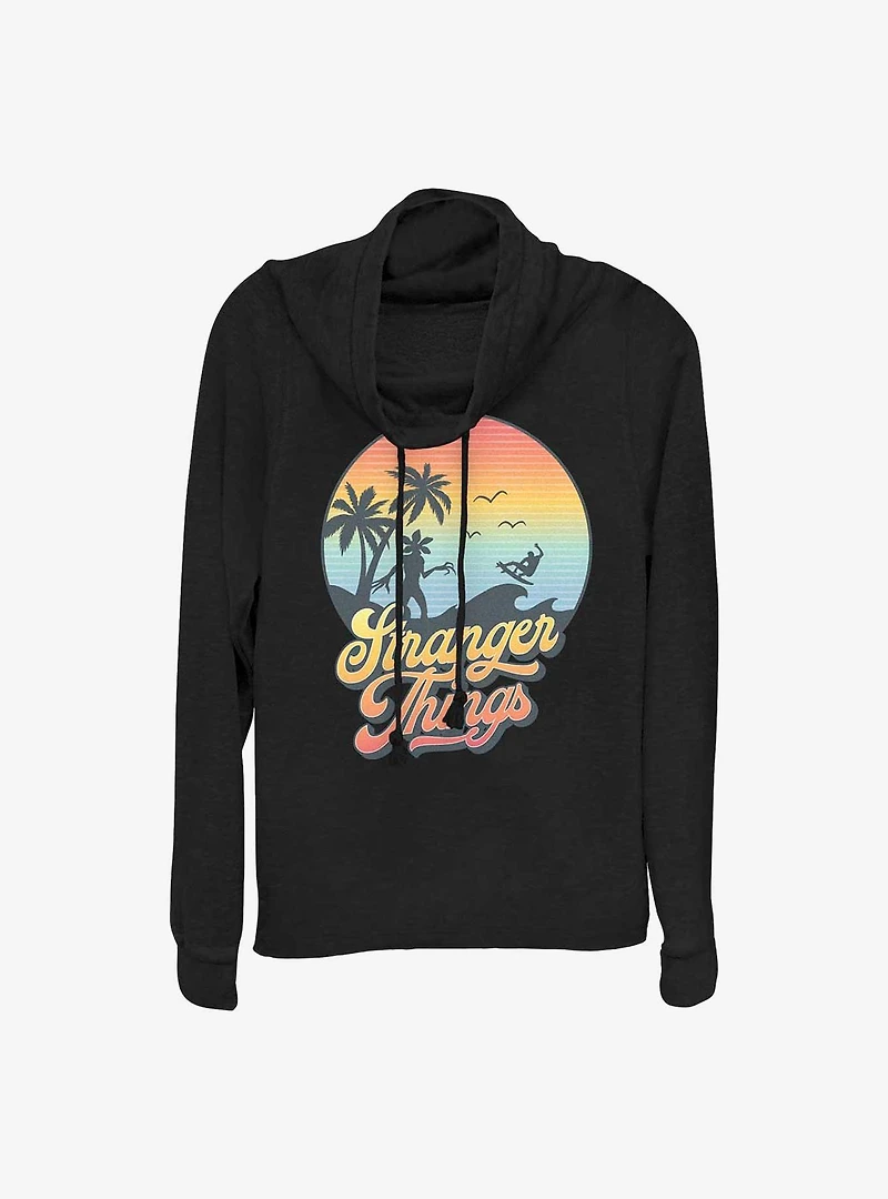 Stranger Things Retro Sun Cowl Neck Long-Sleeve Top