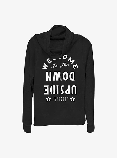 Stranger Things Welcome to the Upside Down Cowl Neck Long-Sleeve Top