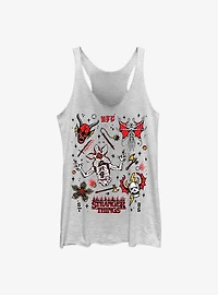 Stranger Things Hellfire Doodles Girls Tank