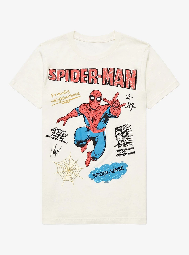 Marvel Spider-Man Doodle Art Women’s T-Shirt - BoxLunch Exclusive