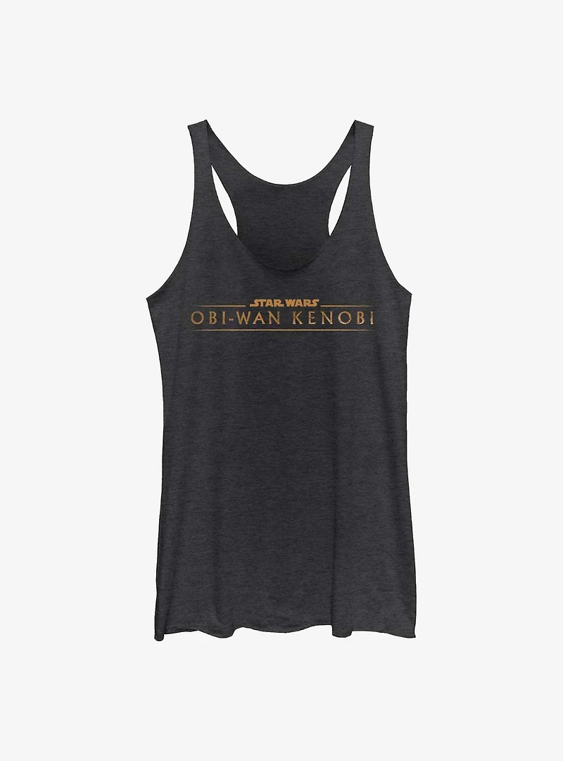 Star Wars Obi-Wan Gold Logo Girls Raw Edge Tank