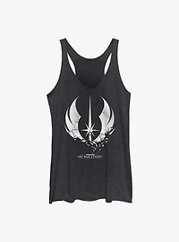 Star Wars Obi-Wan Shattered Jedi Logo Girls Raw Edge Tank