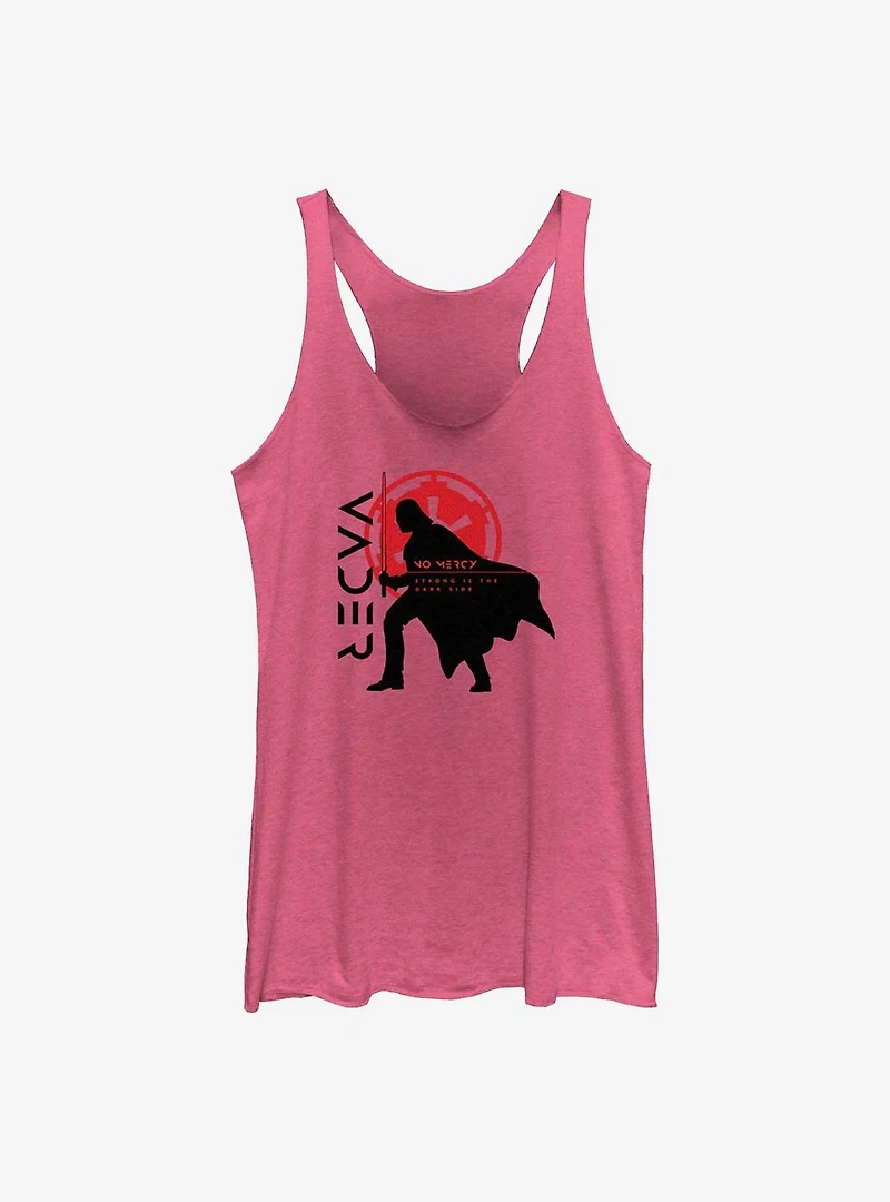 Star Wars Obi-Wan Vader Silhouette Girls Raw Edge Tank