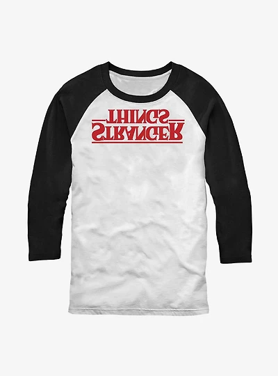 Stranger Things Upside Down Logo Raglan