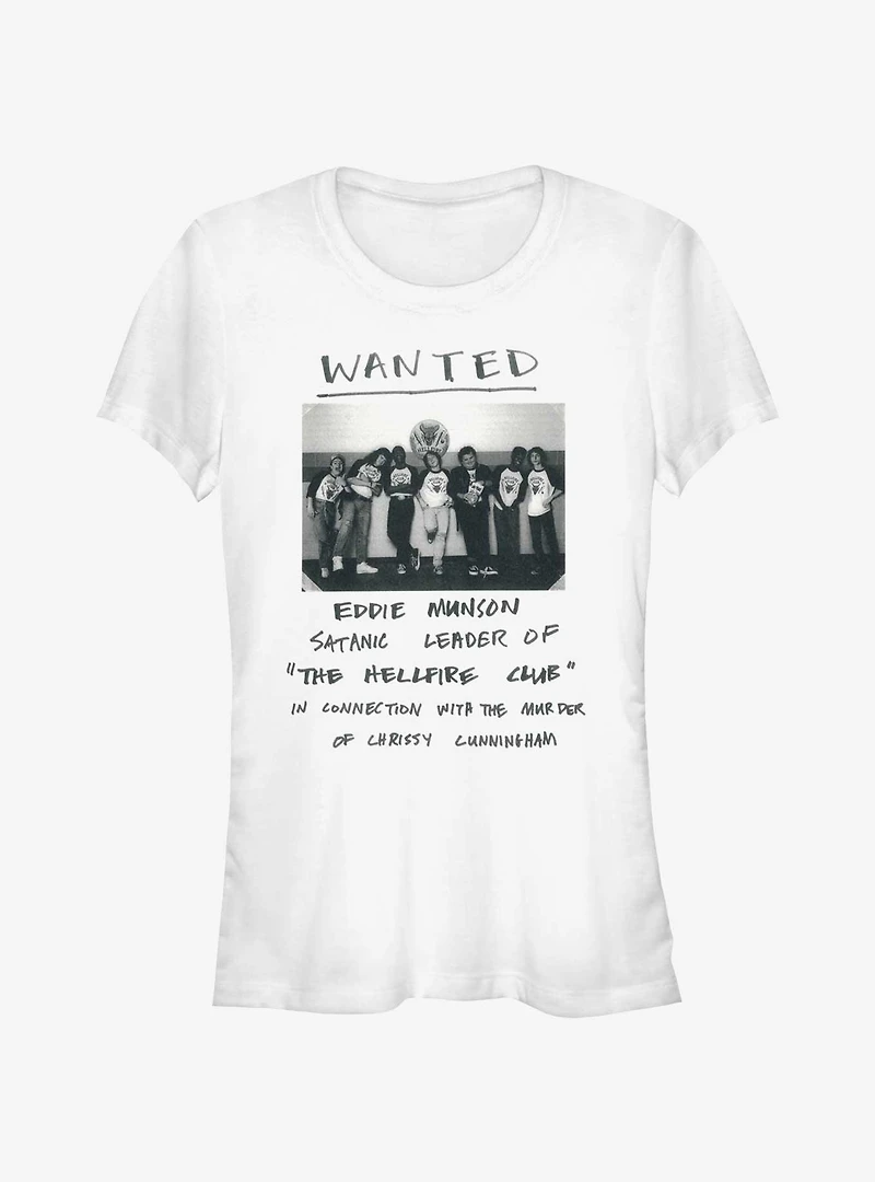 Stranger Things Eddie Munson Wanted Poster Girls T-Shirt