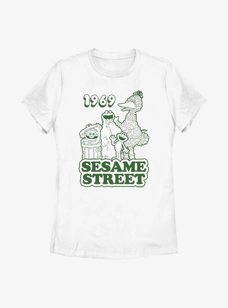 Sesame Street 1969 Group Womens T-Shirt