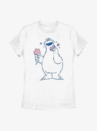 Sesame Street Cookie Monster Flower Womens T-Shirt