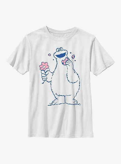 Sesame Street Cookie Monster Flower Youth T-Shirt