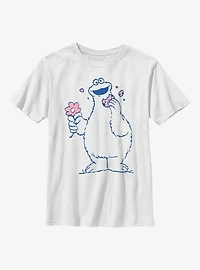 Sesame Street Cookie Monster Flower Youth T-Shirt