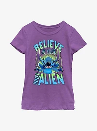 Disney Lilo & Stitch Believe Your Inner Alien Youth Girls T-Shirt