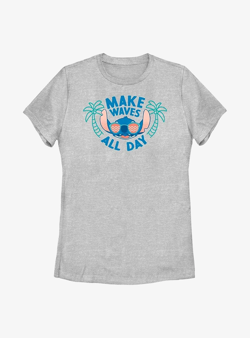 Disney Lilo & Stitch Make Waves All Day Womens T-Shirt