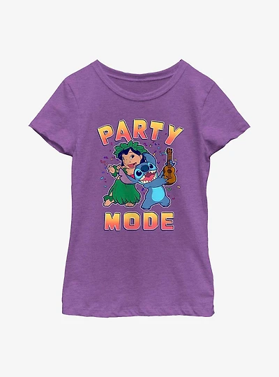 Disney Lilo & Stitch Party Mode Youth Girls T-Shirt