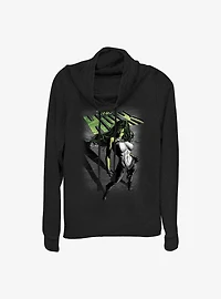 Marvel She Hulk Incredible Sass Cowl Neck Long-Sleeve Girls Top