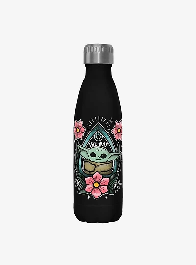 Star Wars The Mandalorian Planchette Child Black Stainless Steel Water Bottle