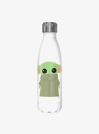 Star Wars The Mandalorian The Child Covered Face White Stainless Steel Water Bottle