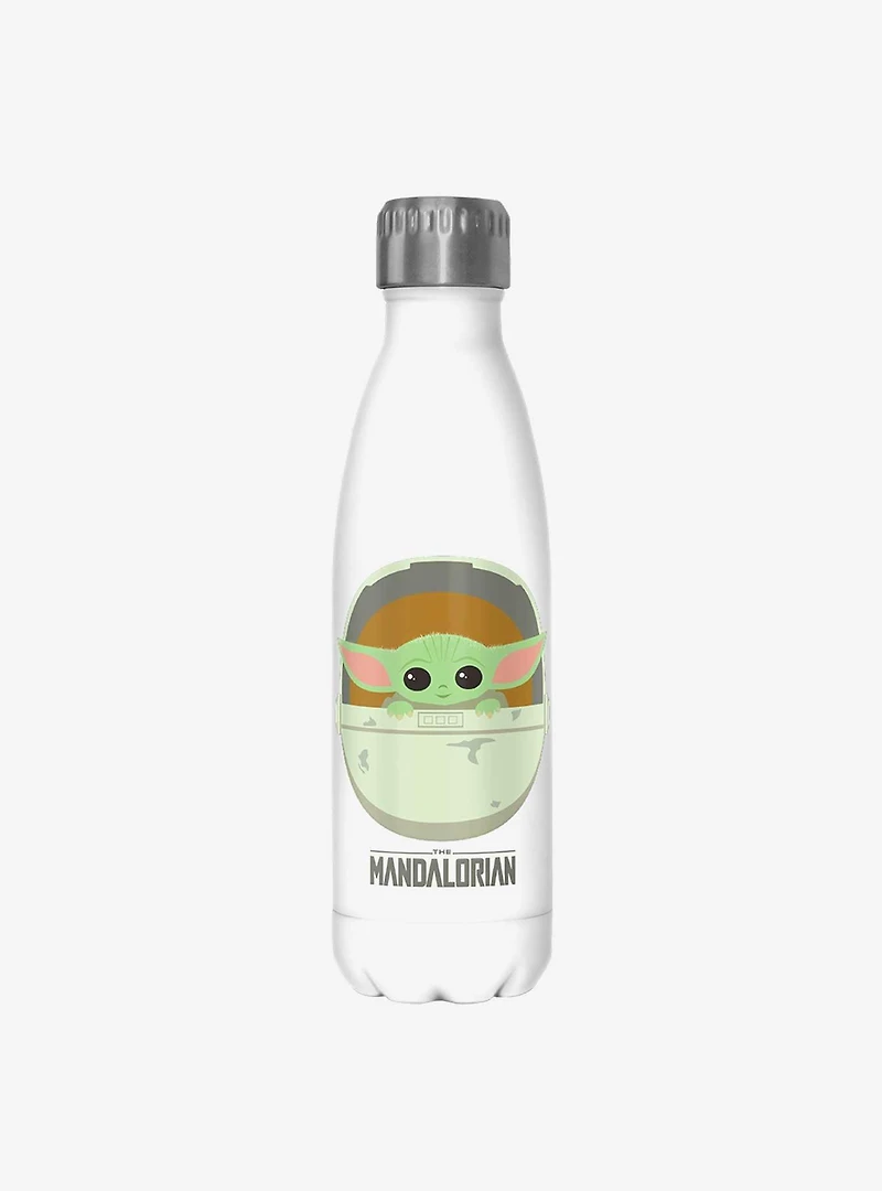 Star Wars The Mandalorian The Child Cute Bassinet White Stainless Steel Water Bottle