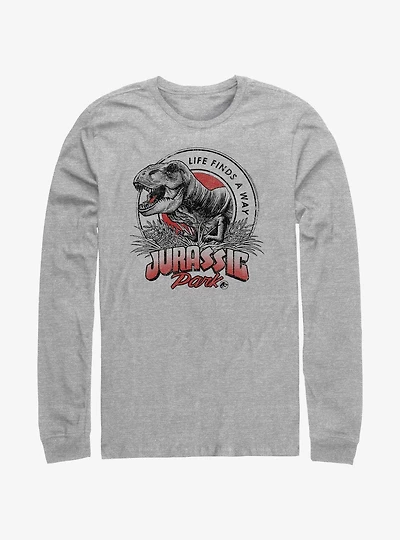 Jurassic Park T Rex Finds A Way Long Sleeve T-Shirt