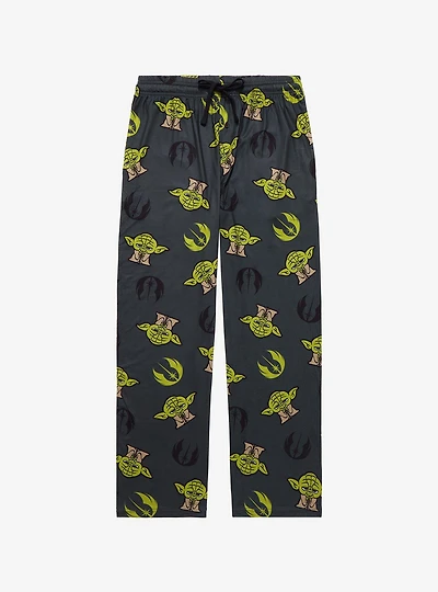 Star Wars Yoda & Jedi Order Logo Allover Print Sleep Pants - BoxLunch Exclusive