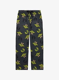 Star Wars Yoda & Jedi Order Logo Allover Print Sleep Pants - BoxLunch Exclusive